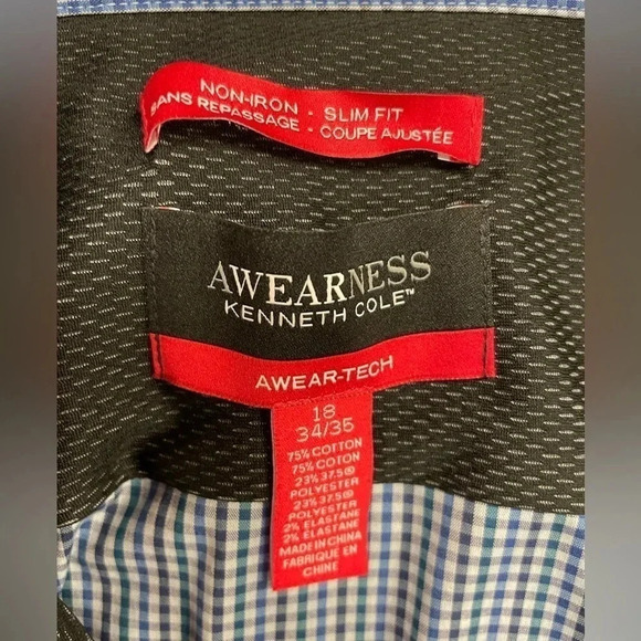 Kenneth Cole Awareness Dress Shirt  Size 18 - Picture 6 of 7